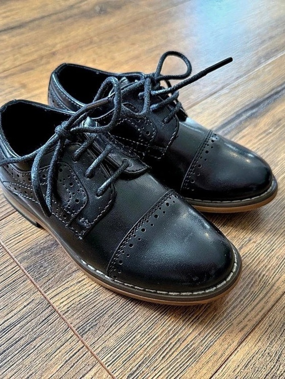 Stacy Adam’s Infant Toddler Black Wingtip Oxfords